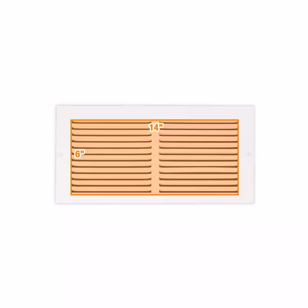 Everbilt 14 in. x 6 in. Steel Return Air Grille in White
