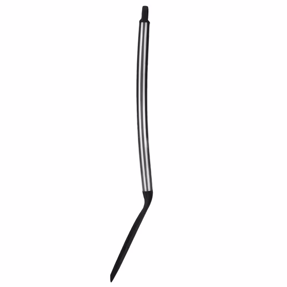 None Stainless Steel Silicone Black Slotted Spatula