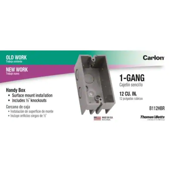 Carlon 1-Gang 12 cu. in. Gray PVC New/Old Work Handy Box