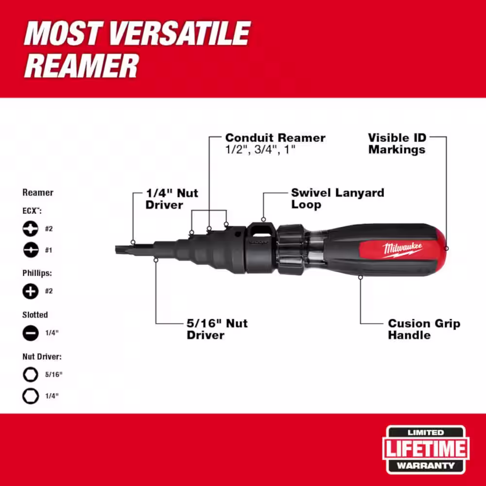 Milwaukee 50 ft. x 13 in. Polyester Fish Tape with Flexible Metal Leader with 7-in-1 Conduit Reamer