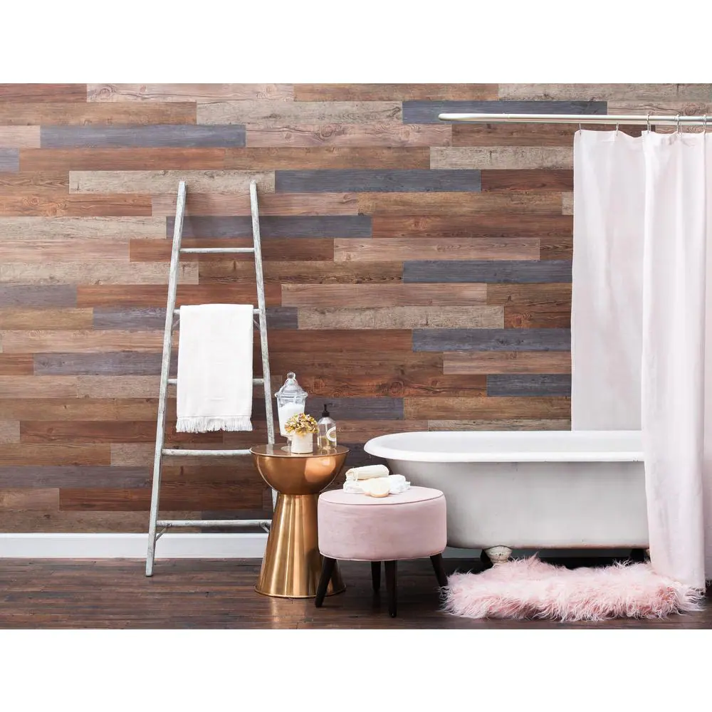Nance Carpet and Rug E-Z Wall Assorted 6 MIL x 4 in. W x 36 in. L Peel and Stick Waterproof Luxury Vinyl Plank Flooring (20 sqft/case)