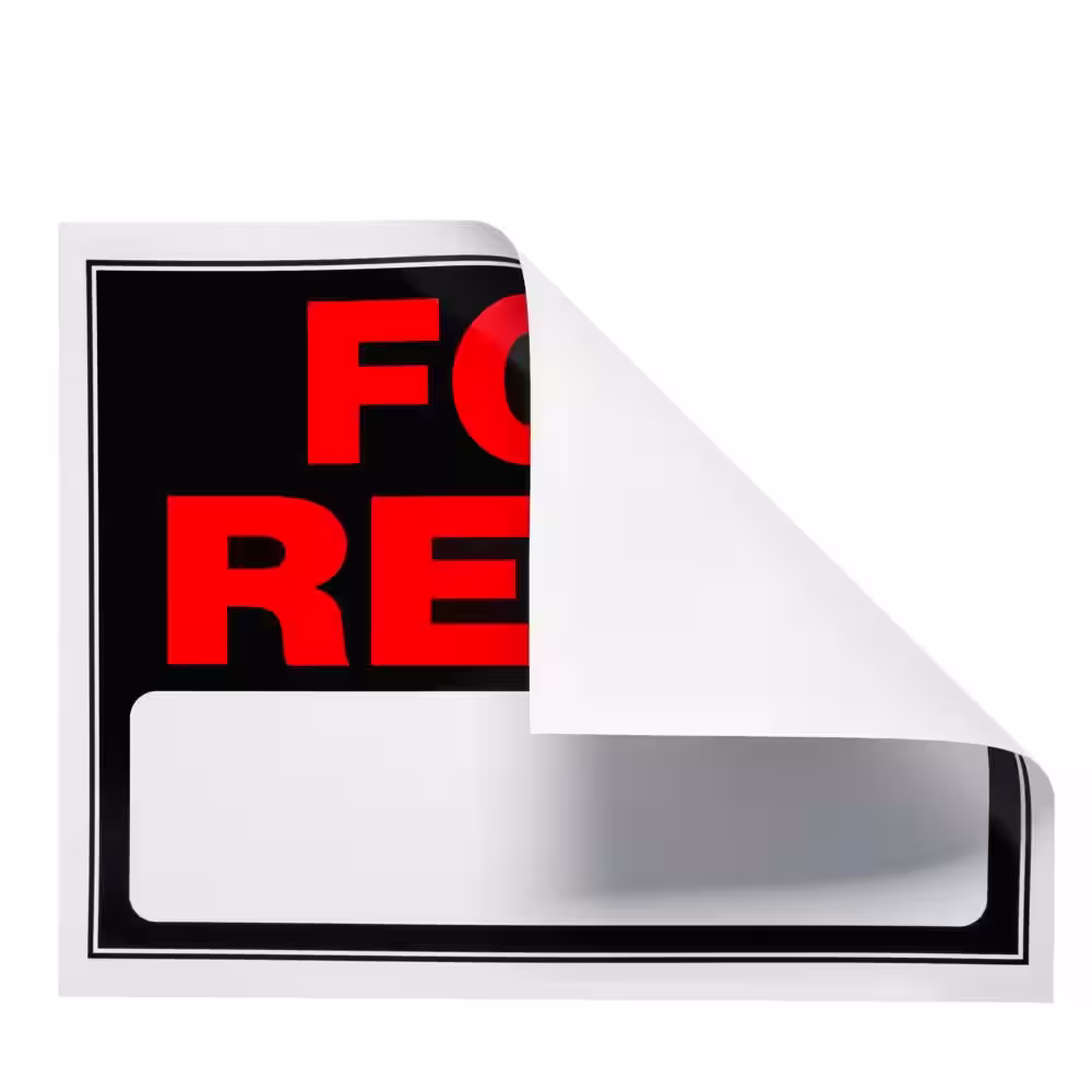 Everbilt 15 in. x 19 in. Plastic for Rent Sign