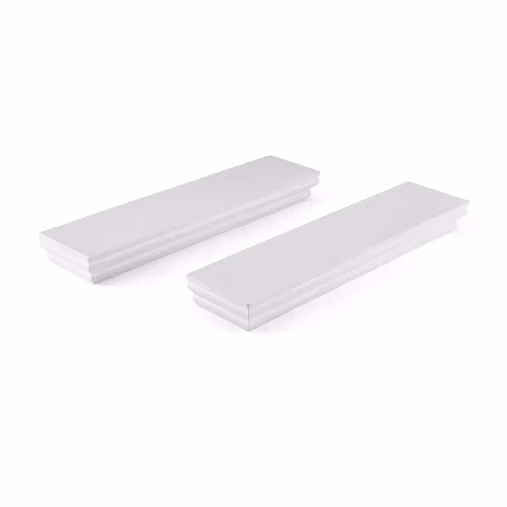 Melannco Floating 16 in. W x 4 in. D x 1.75 in.H White MDF Wood Decorative Wall Shelves with brackets