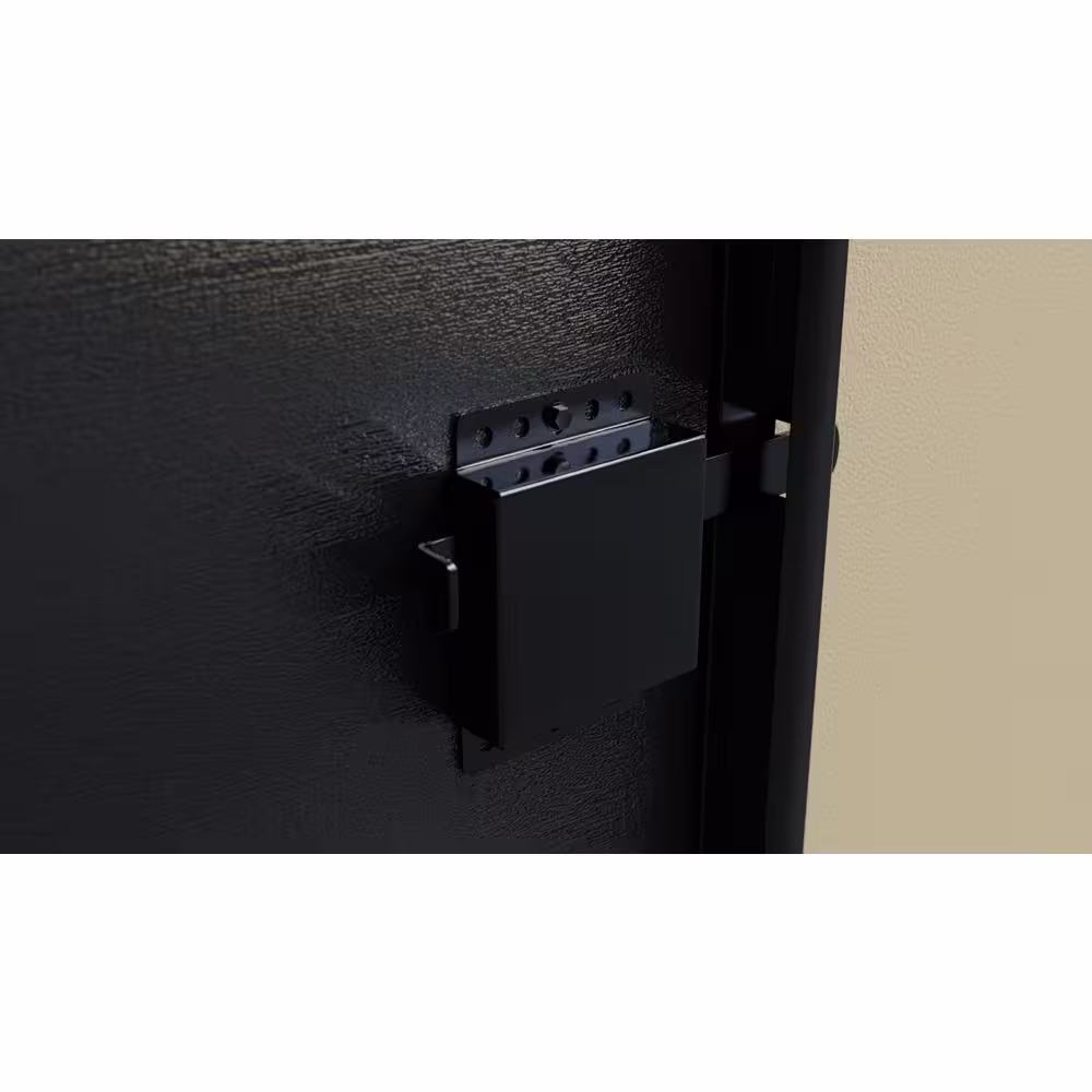 IDEAL SECURITY Black Garage Door Side Lock with Spring-Loaded Bolt (2-Pack)