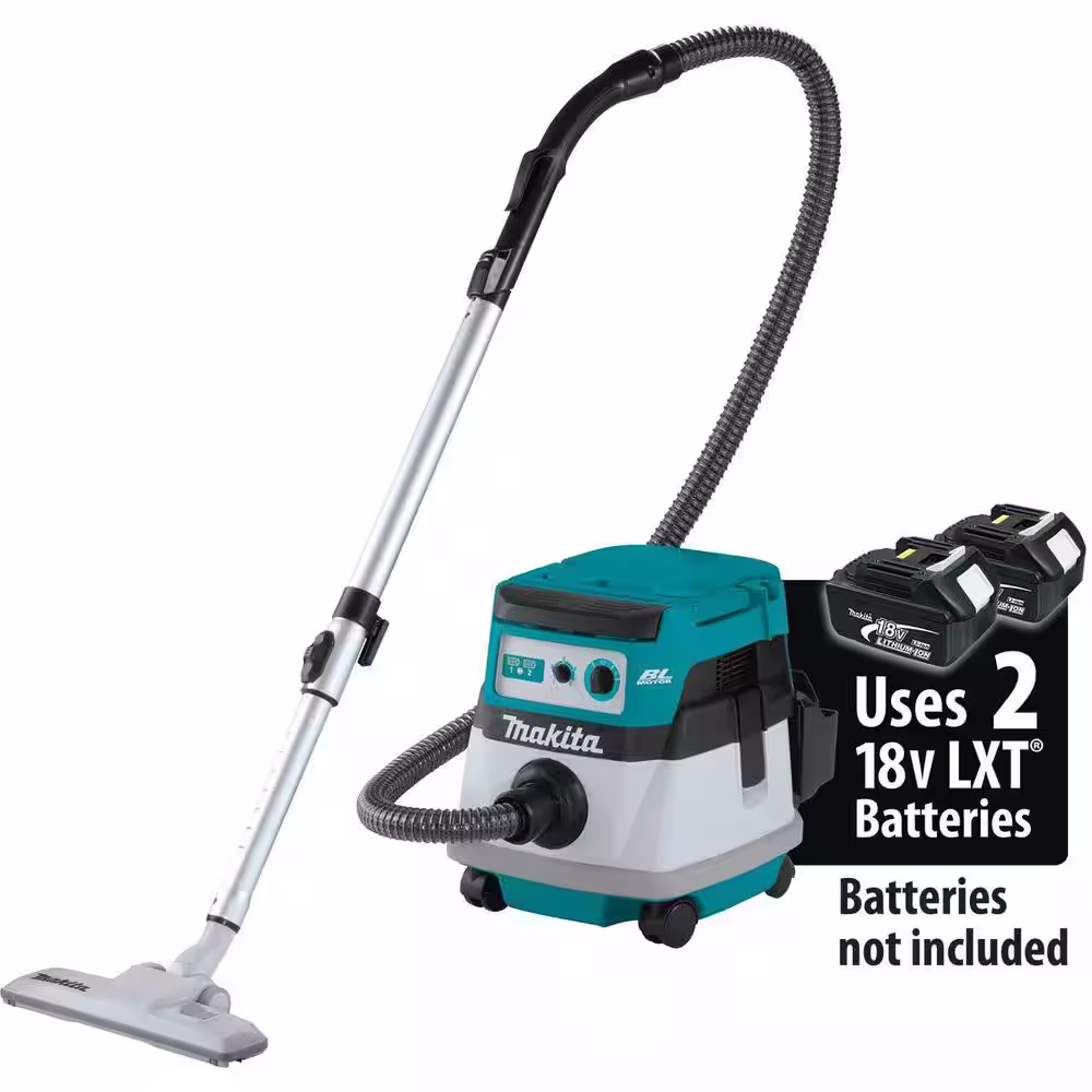 Makita 18V X2 (36V) LXT Lithium-Ion Brushless Cordless 2.1 Gallon Wet/Dry Dust Extractor/Vacuum, Tool Only