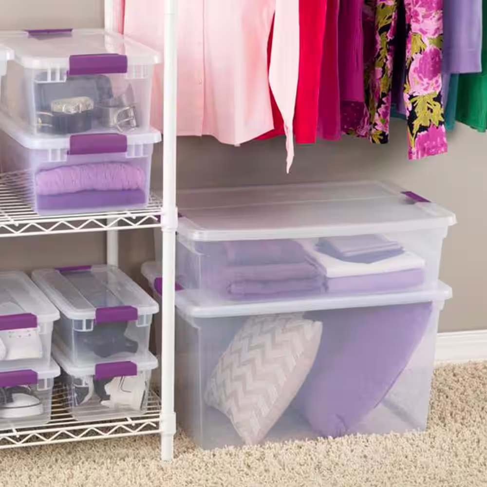 Sterilite 66 Qt. Latching Handle Storage Container in Nesting Clear (6-Pack)