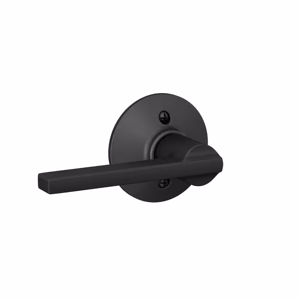 Schlage Latitude Matte Black Passage Hall/Closet Door handle