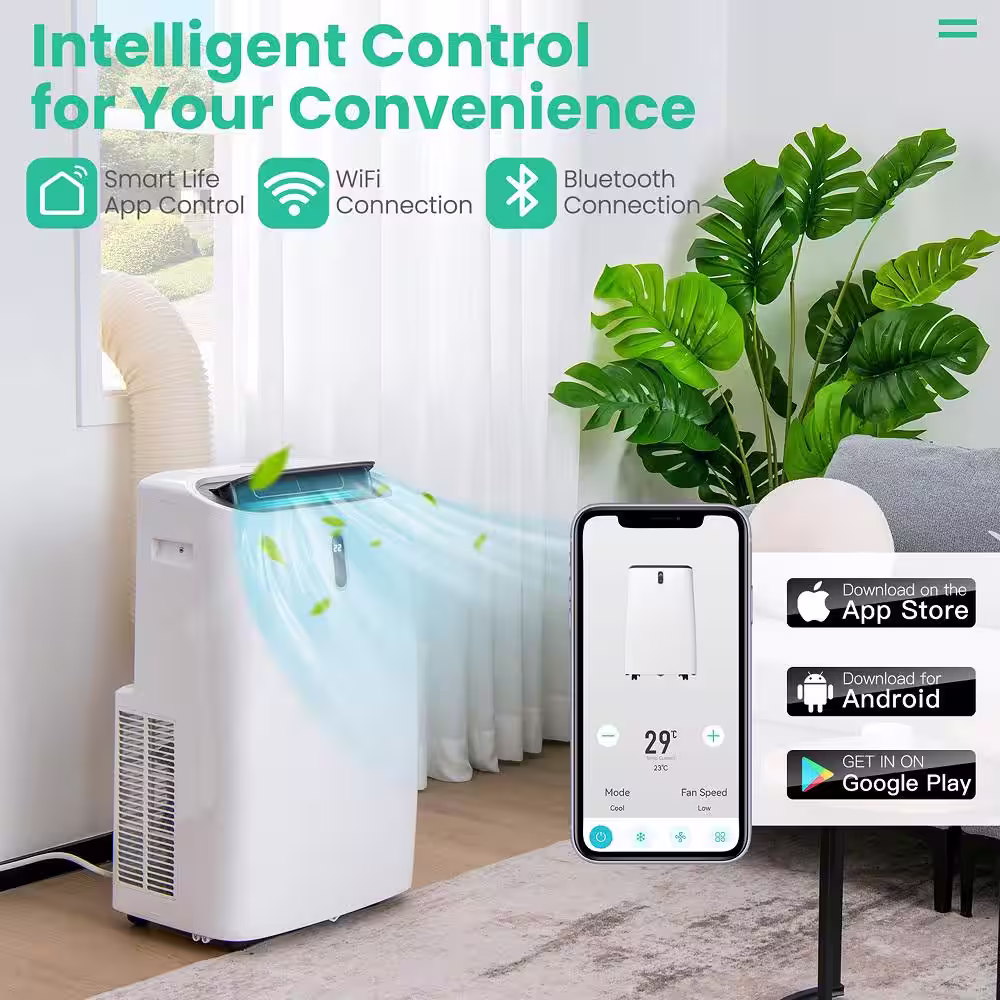 Gymax 8700 BTU (DOE) 14000 BTU (ASHRAE)Portable Air Conditioner Controlled by Wi-Fi Smart App and Remote