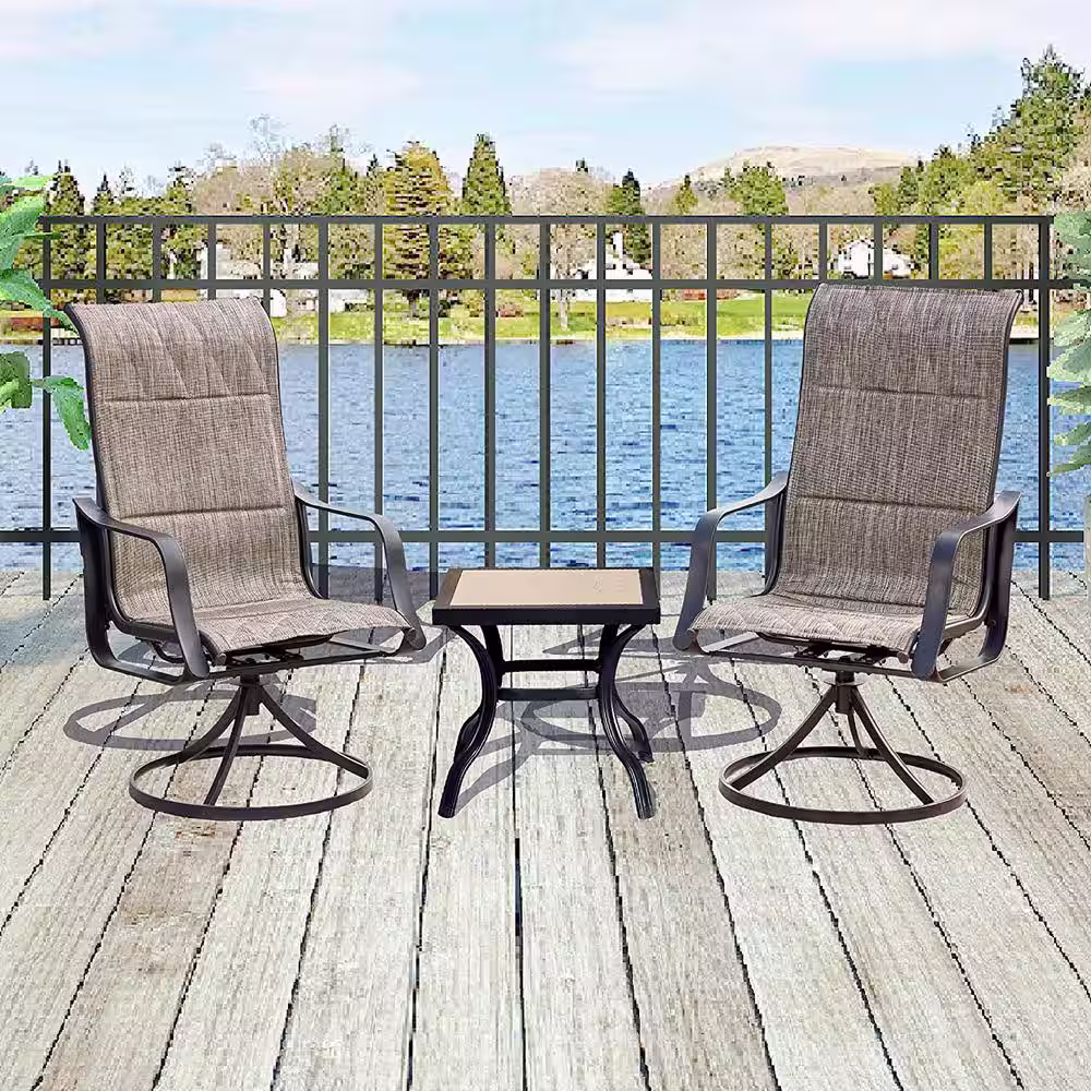 TOP HOME SPACE 3-Piece Metal Outdoor Bistro Set
