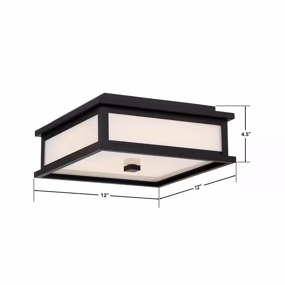 GLUCKSTEINELEMENTS Balmoral 1-Light Black LED Outdoor Flush Mount