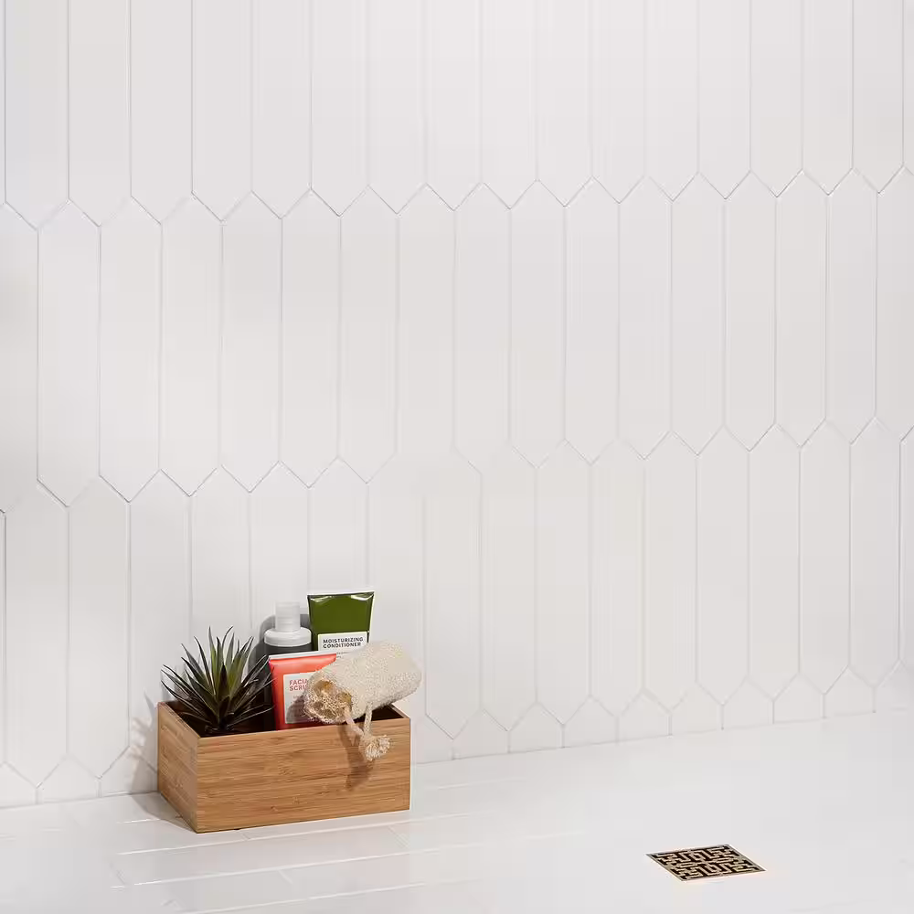 Ivy Hill Tile Axis 2.6 in. x 13 in. White Polished Picket Ceramic Wall Tile (12.26 sq. ft. / case)