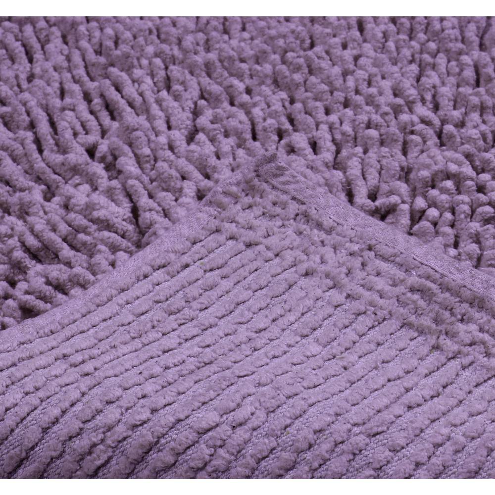 HOME WEAVERS INC Fantasia Bath Collection 20 in. x 20 in. Purple Shaggy Cotton Contour Rug