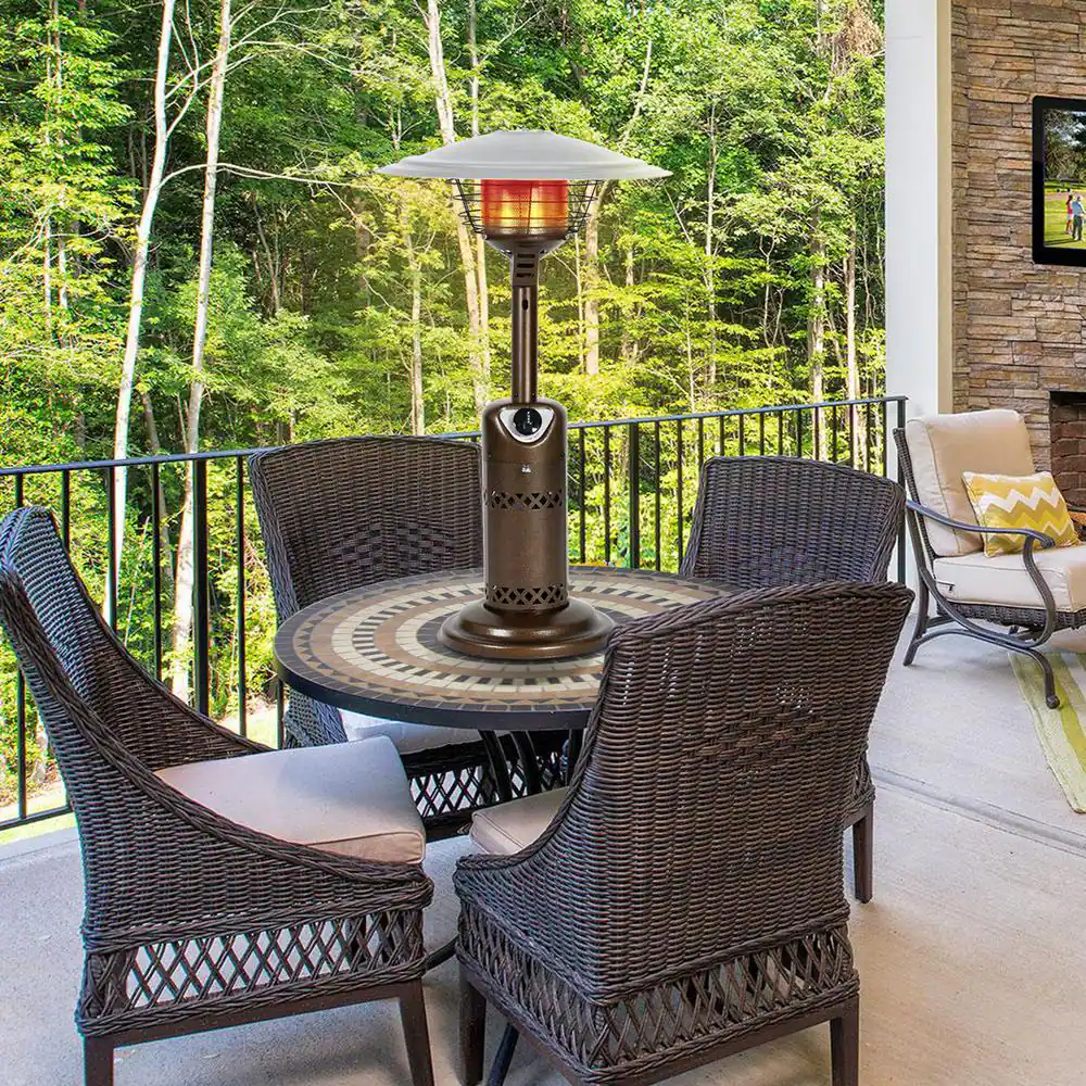 HeatMaxx Portable Patio Heater, Outdoor Propane Table Top Heater, Bronze