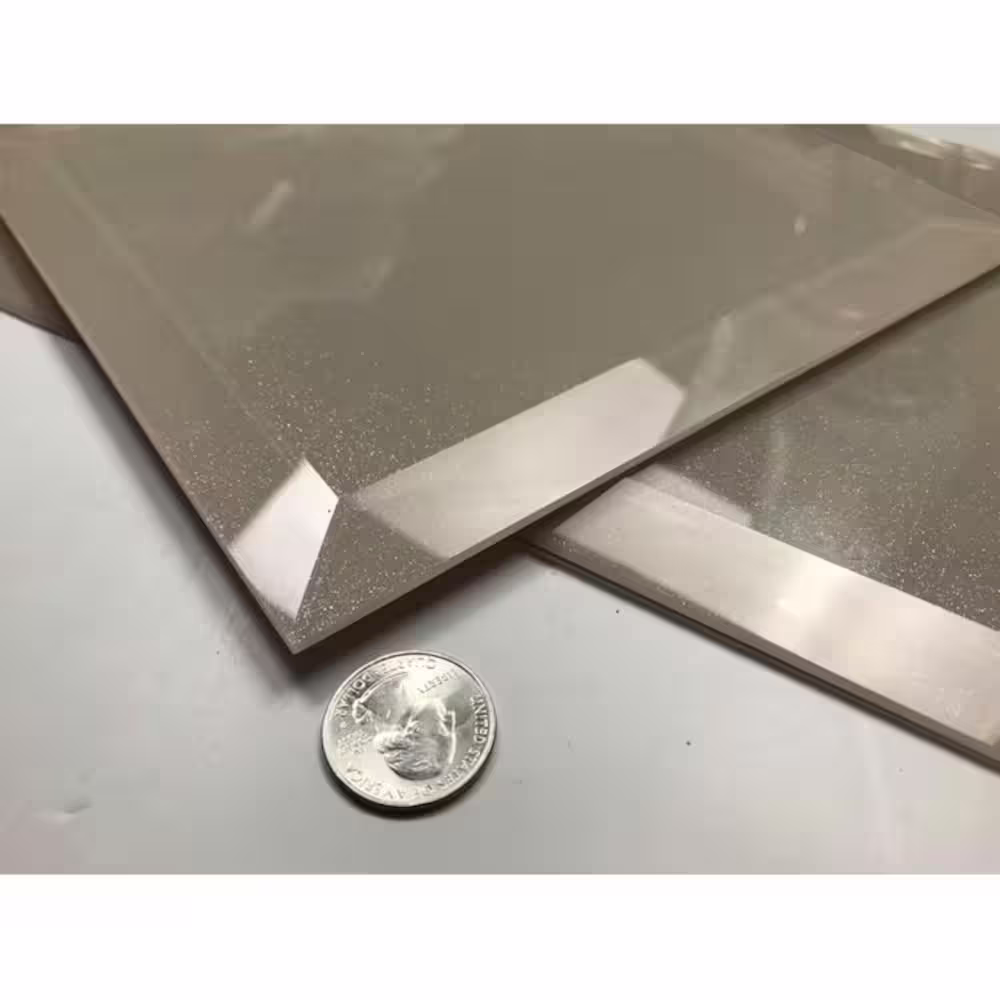 ABOLOS Frosted Elegance Glossy Glittery Cream Beveled Square 8 in. x 8 in. Glass Wall Tile (2.66 Sq. Ft./Pack)