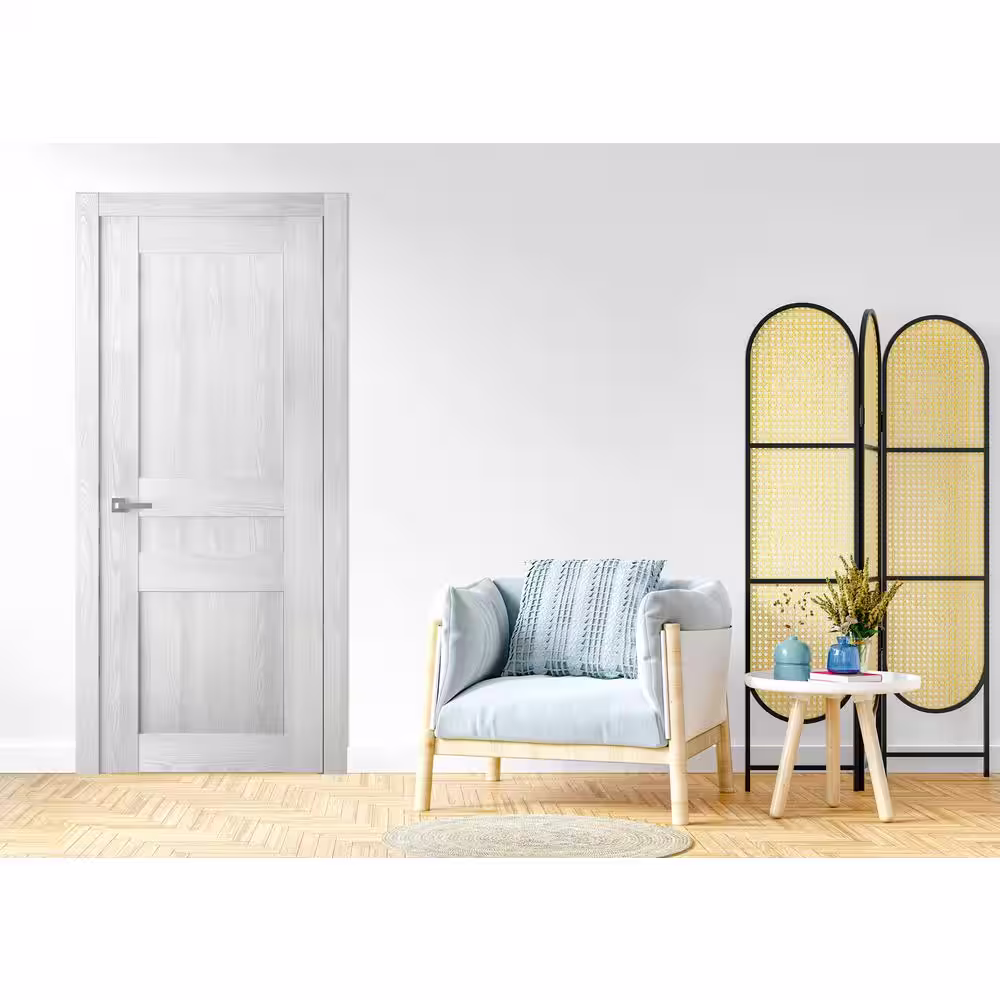 Belldinni Vona 30 in. x 80 in. Left-Handed Solid Core Ribeira Ash Textured Wood Single Prehung Interior Door