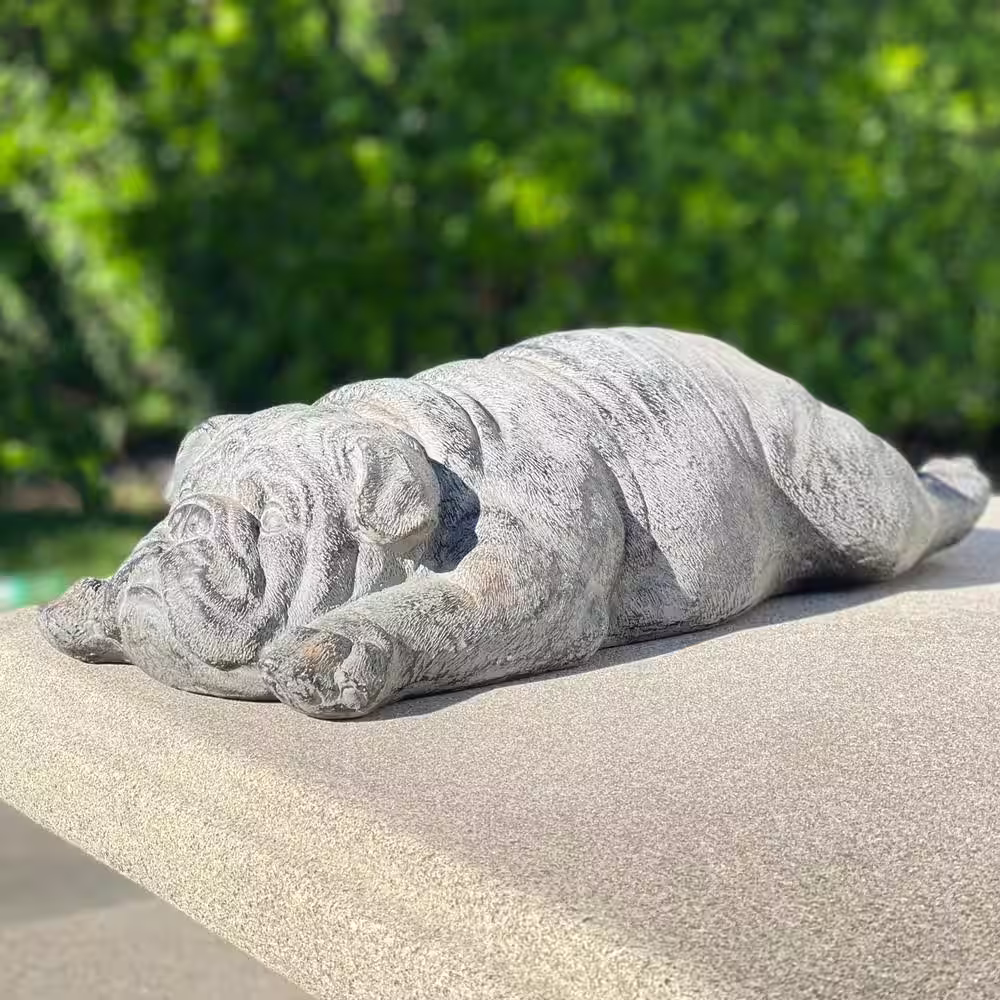 Galt International Polyresin Sleeping Bulldog Statue 23 in. L