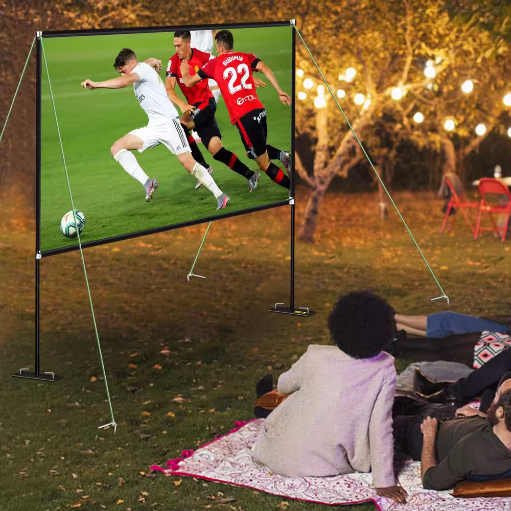 VEVOR 80 in. Outdoor Projector Screen with Stand Portable Movie Screen Projector Screen for Office Home Theater Use