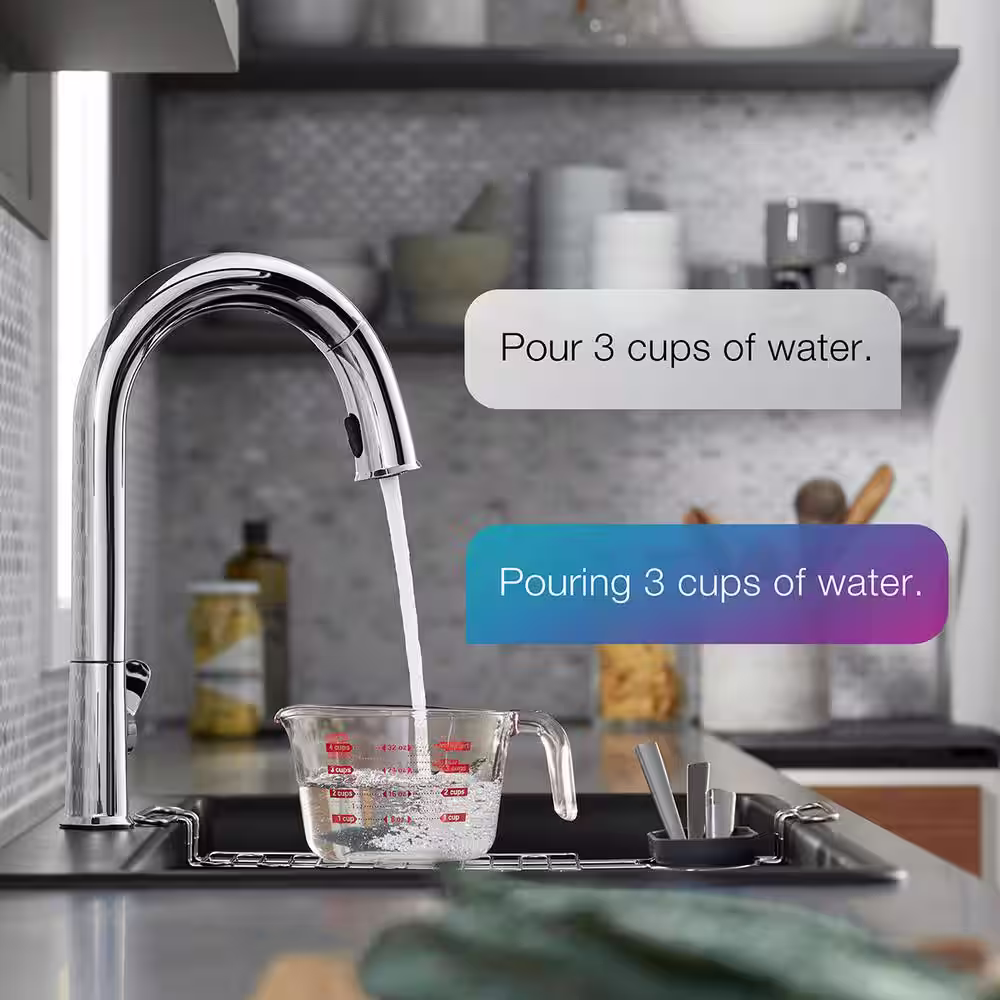KOHLER Sensate Single-Handle Pull-Down Sprayer Kitchen Faucet with Kohler Konnect in Matte Black