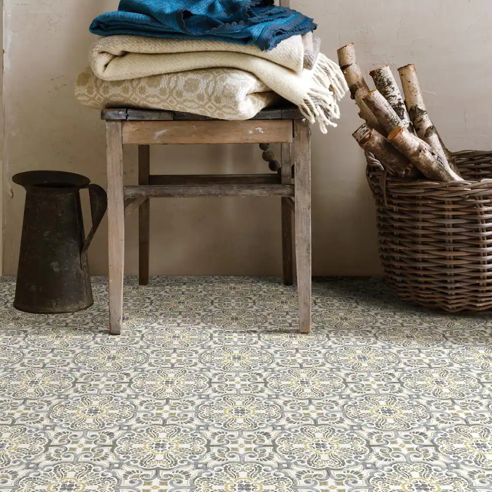 FloorPops Antico 12 in. W x 12 in. L Multicolor Peel & Stick Vinyl Tile Flooring (10 sq. ft./case)