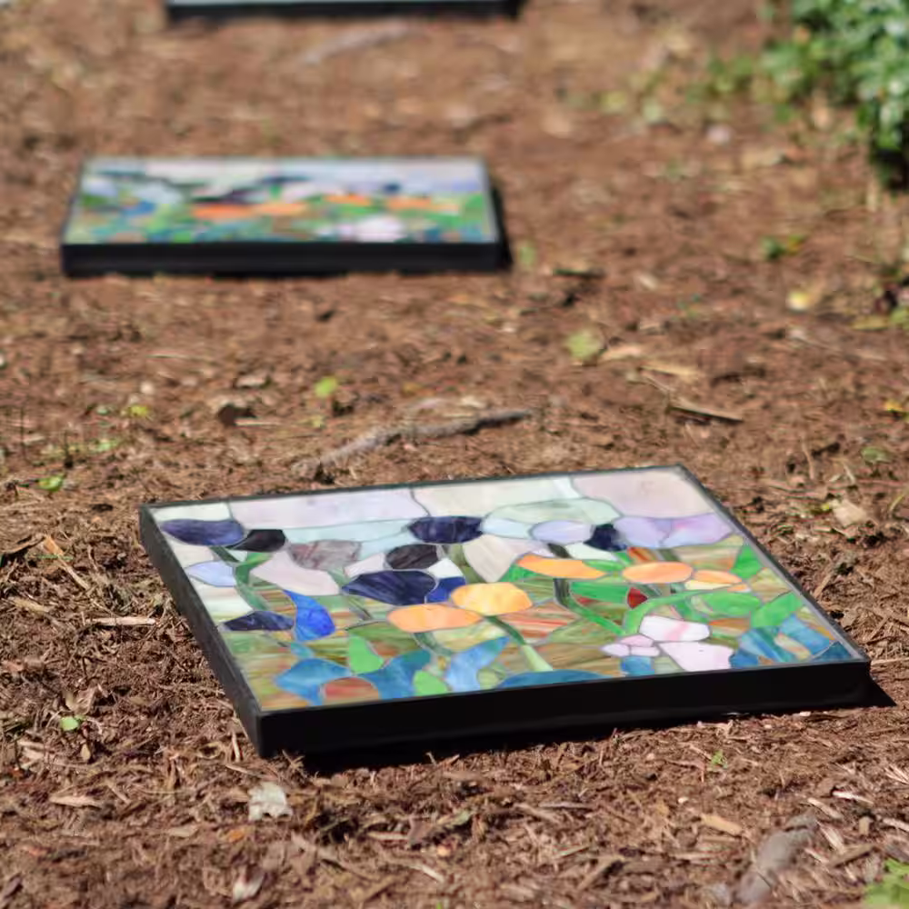 Outdoor Essentials 12 in. x 12 in. Tulip Decorative Garden Stone