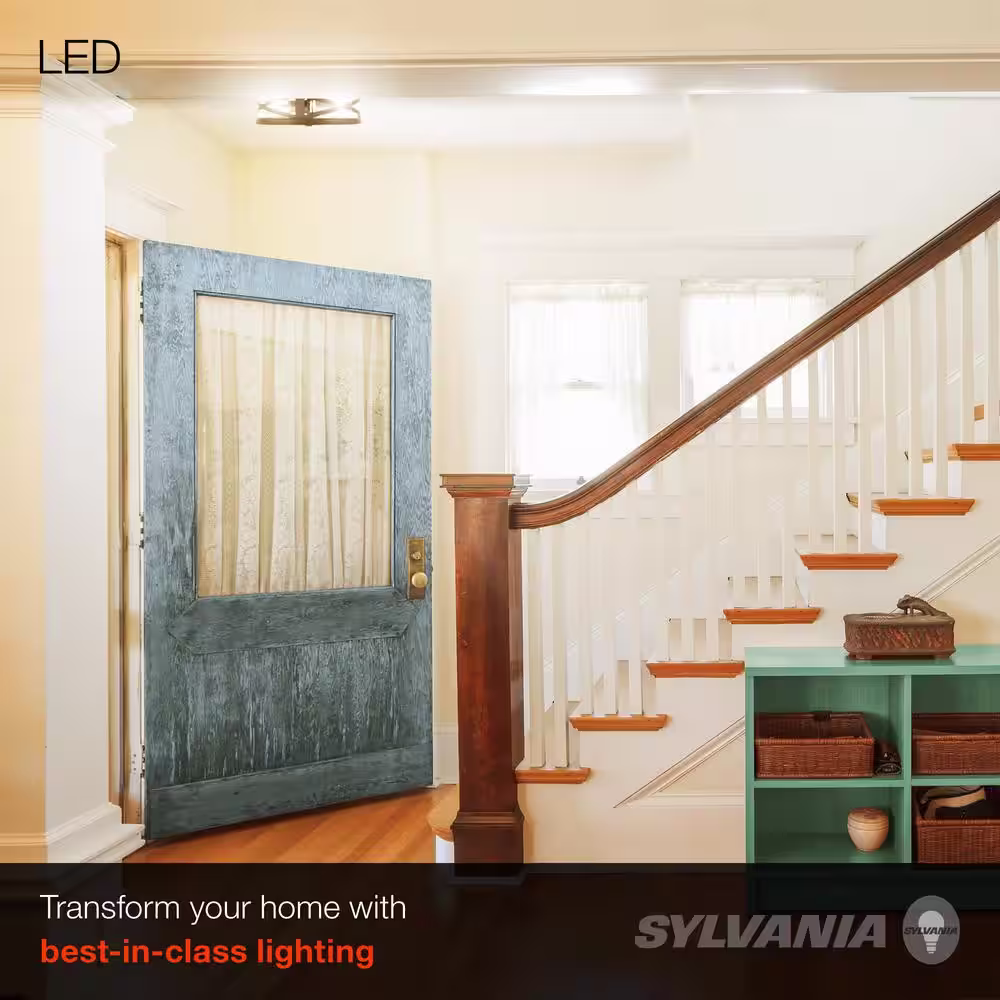 Sylvania Wellesley 11 in. Double Bulb Antique Black Ceiling Flush Mount with 2 Edison 6.5-Watt LED Light Bulbs Included