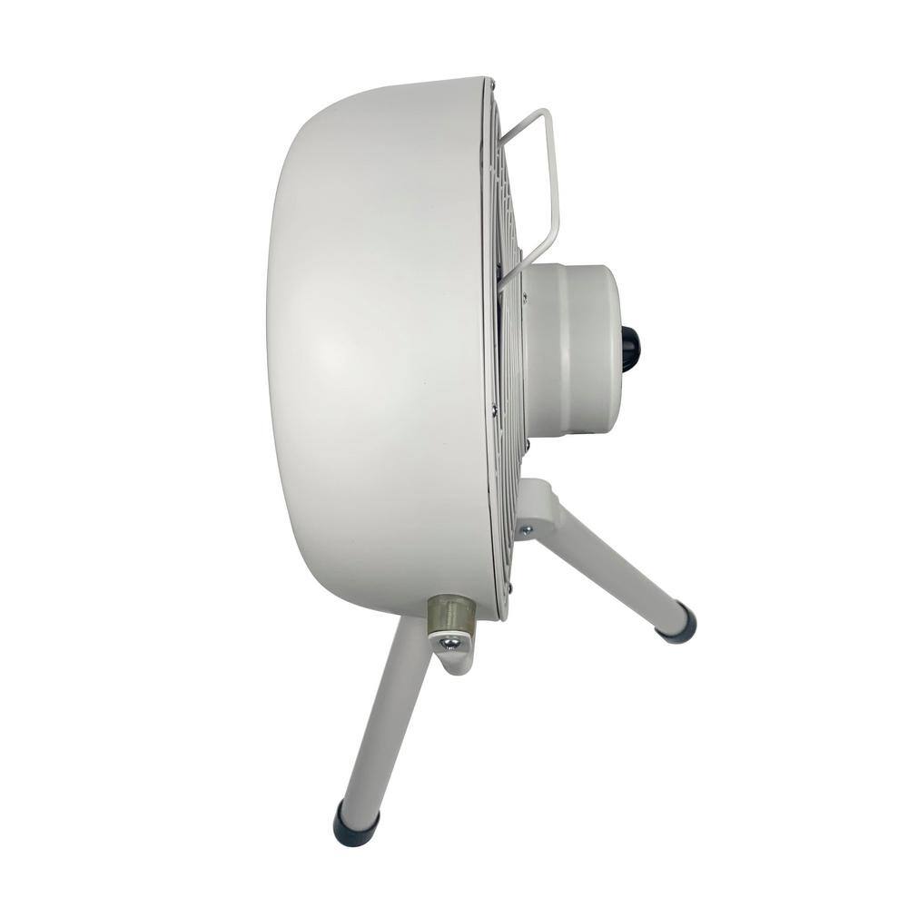 Hunter Retro 8 in. 3 Speed Floor Fan with Tripod Stand in White