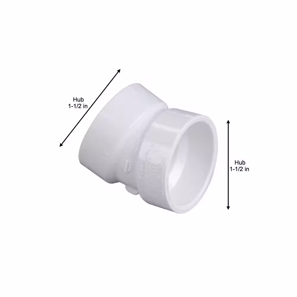 NIBCO 1-1/2 in. PVC 22-1/2-Degree Hub x Hub Elbow