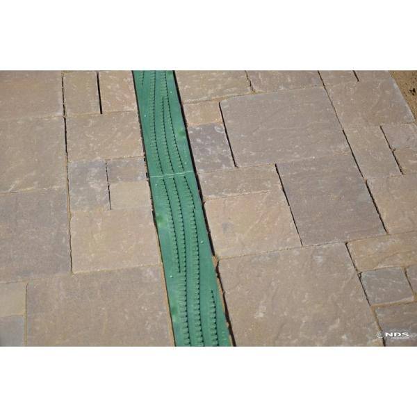 NDS Spee-D Channel Drain Grate, 4-7/16 in. wide X 2 ft. long, Decorative Wave Design, Green Plastic