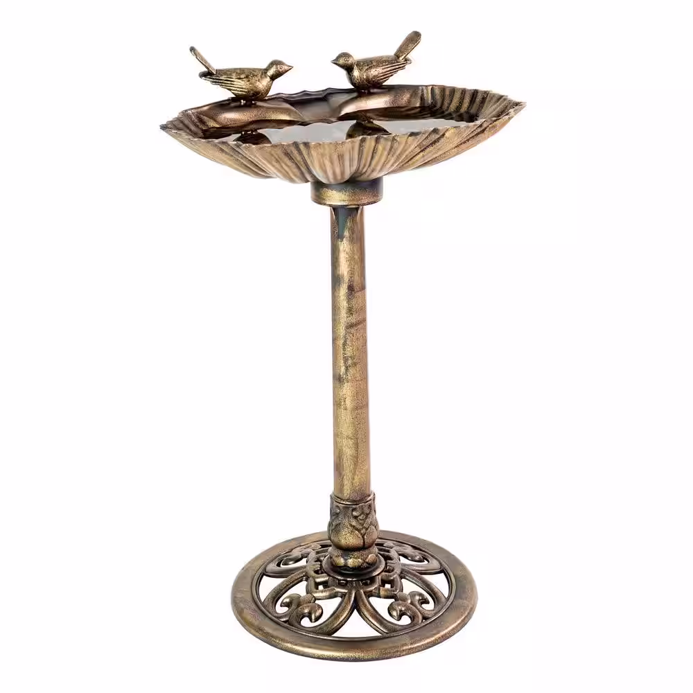 Patio Premier Bronze Resin Sitting Pair Birdbath