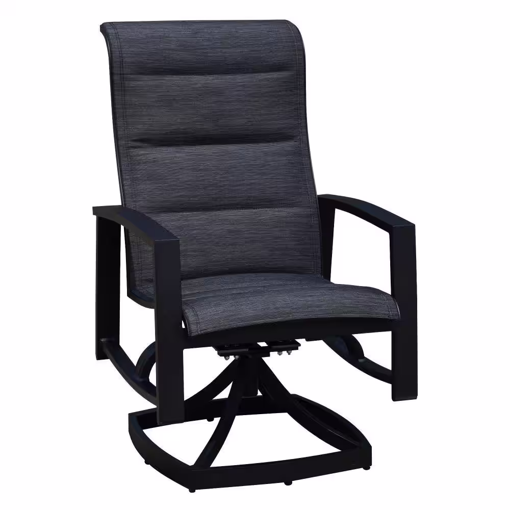 Courtyard Casual 5-Piece Santorini Black Aluminum Round Outdoor Dining Set