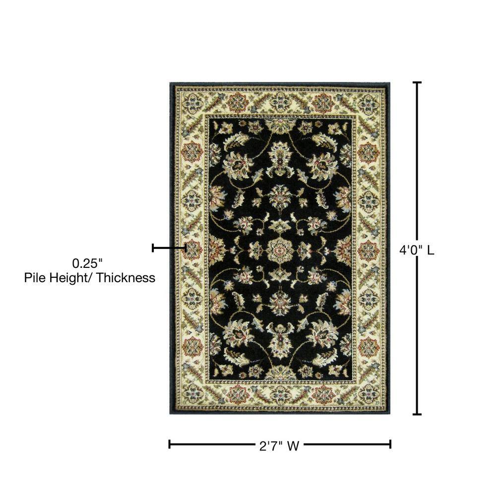TrafficMaster Kazmir Black 3 ft. x 4 ft. Precut Scatter Rug