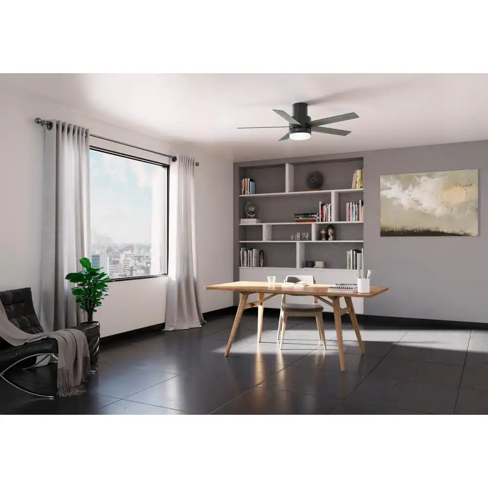 Hunter Irvine 52 in. Indoor Matte Black Ceiling Fan with Remote and Light Kit