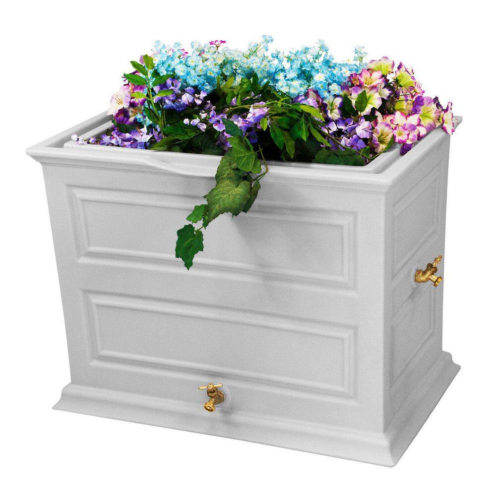 Good Ideas Savannah 50 Gal Colonial Rain Barrel Planter with Brass Spigot (2-Pack)