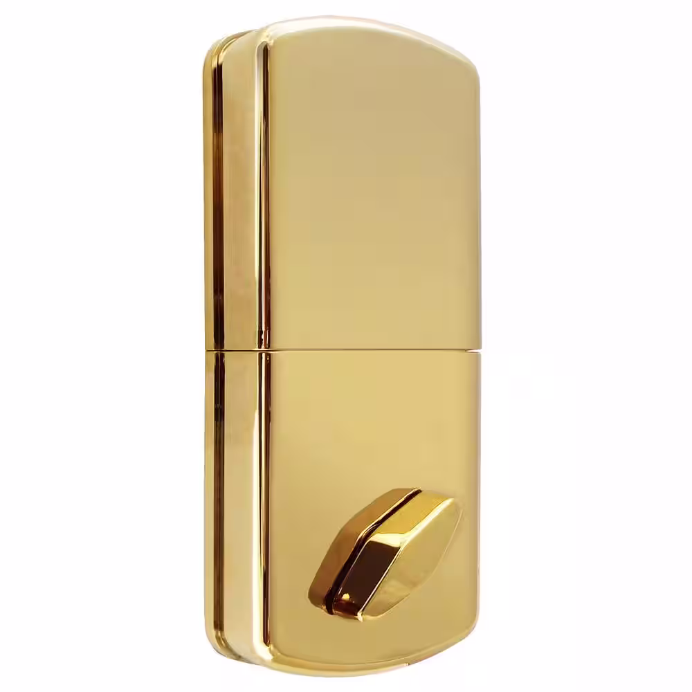MiLocks Polished Brass Single-Cylinder Electronic Deadbolt with Keyless Entry via Remote Control for Exterior Doors