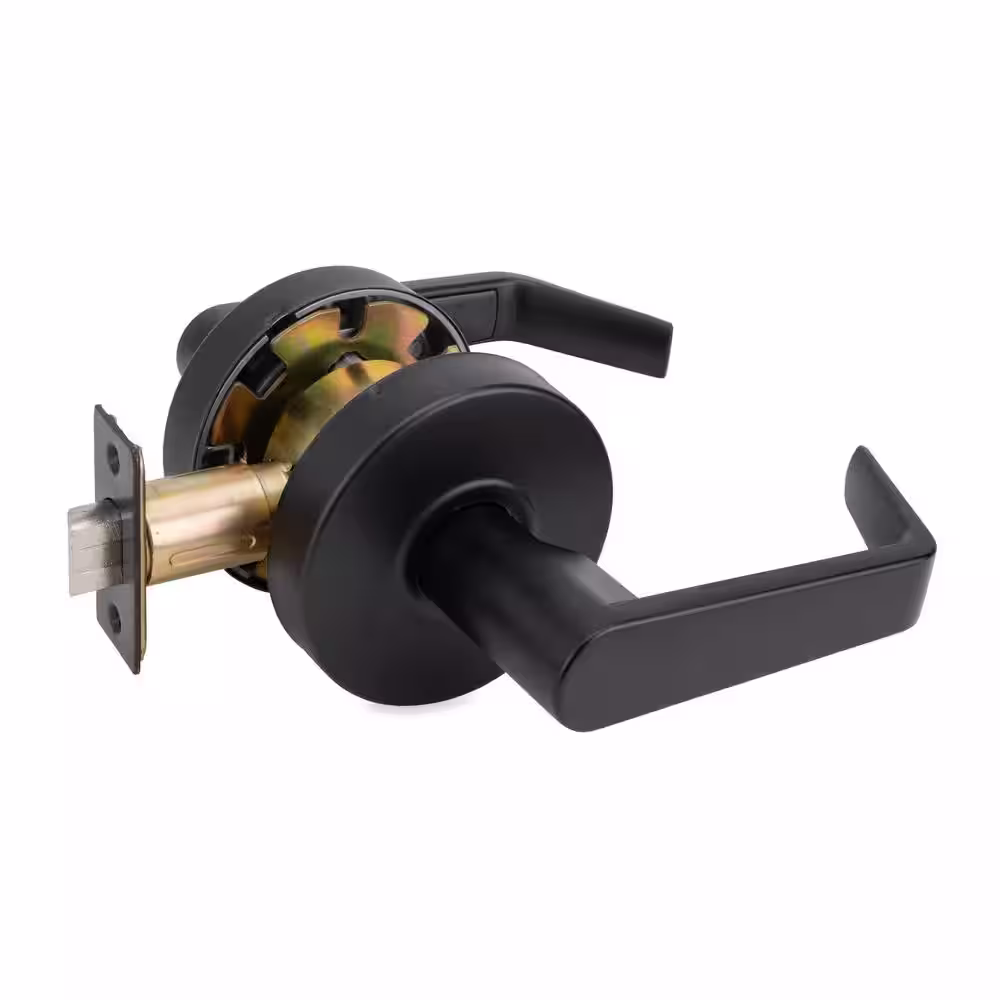 Taco LSV Saturn Standard Duty Matte Black Grade 2 Commercial Cylindrical Passage Hall/Closet Door Handle