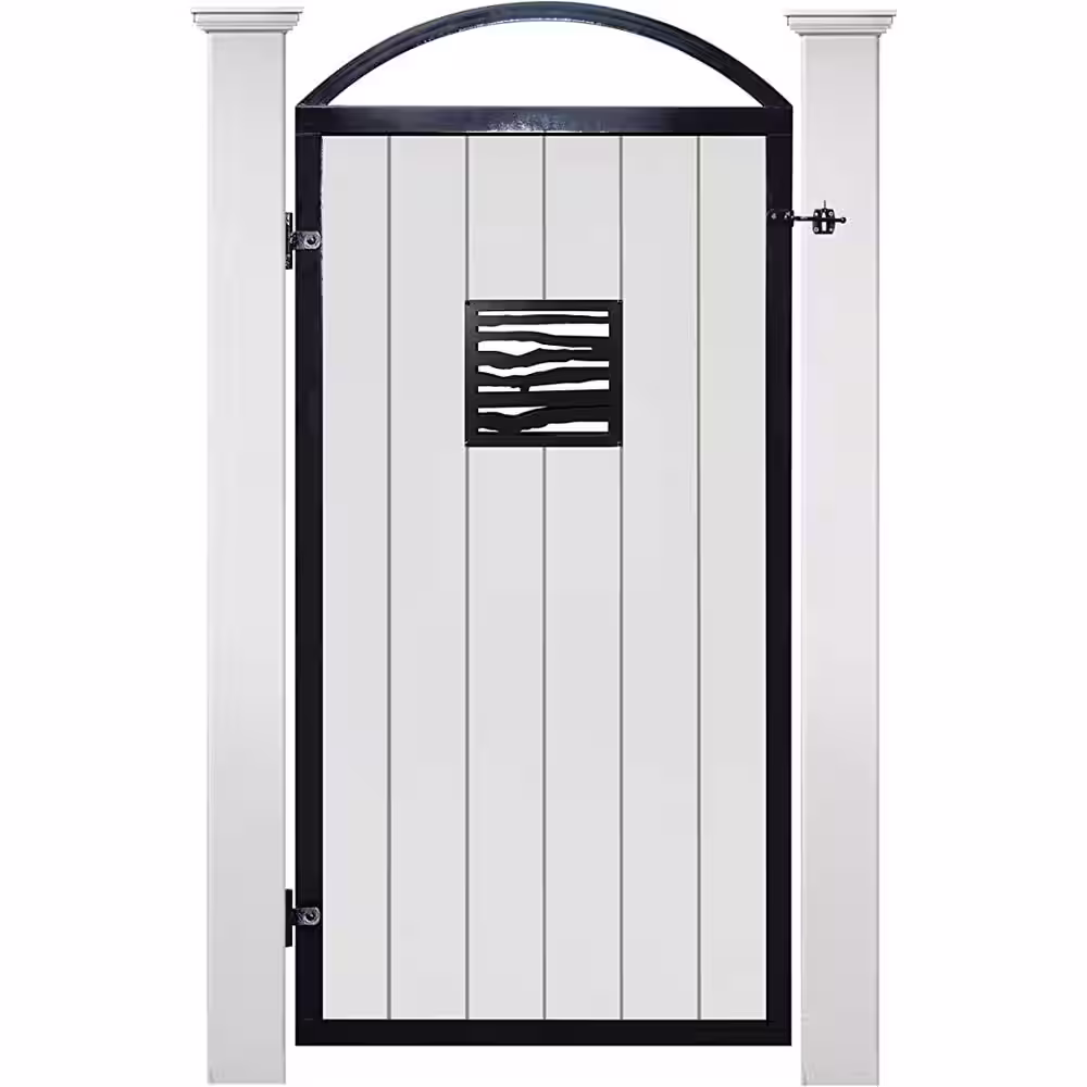 NUVO IRON 11 in. x 11 in. Black Cast Aluminum Branch Style Insert for Wooden Gate or Fence
