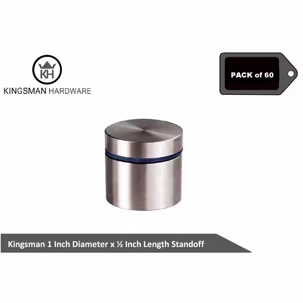 None 1 in. Dia x 1/2 in. L Stainless Steel Standoffs for Signs (60-Pack)