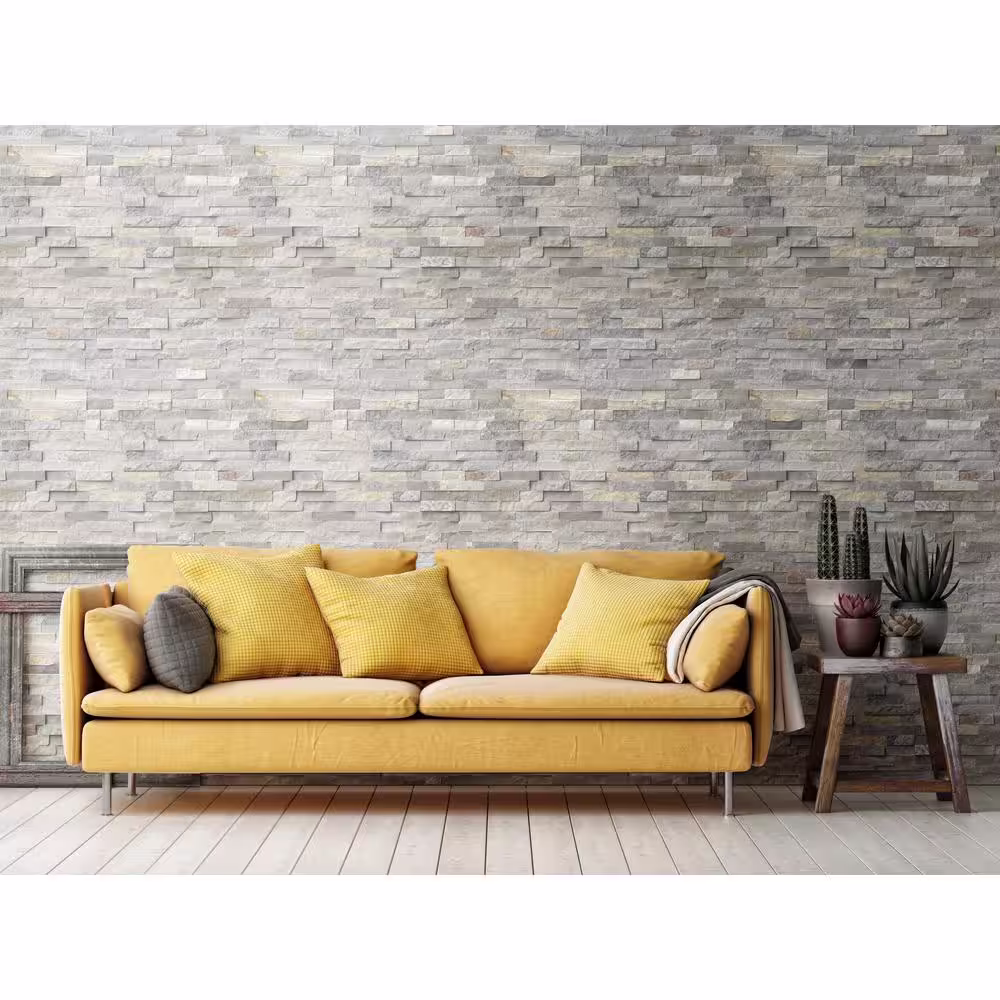 MSI Sunset Silver Splitface Ledger Panel 6 in. x 24 in. Natural Quartzite Wall Tile (6 sq. ft. / Case)