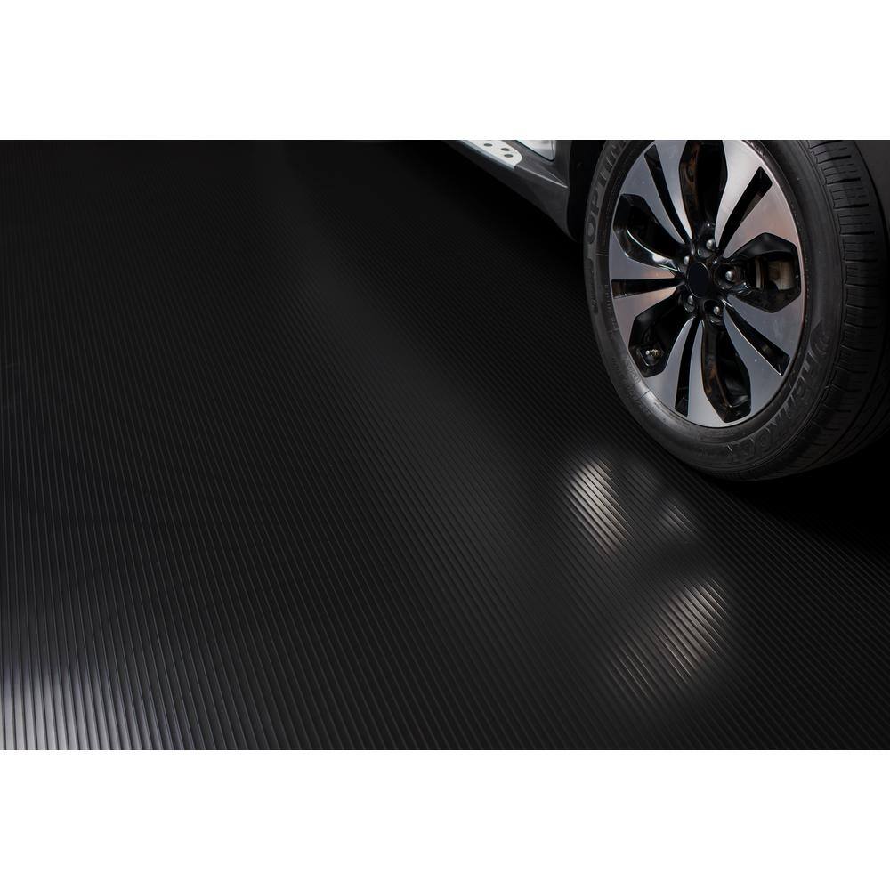 G-Floor Rib 8.5 ft. x 22 ft. Midnight Black Vinyl Garage Flooring Cover and Protector