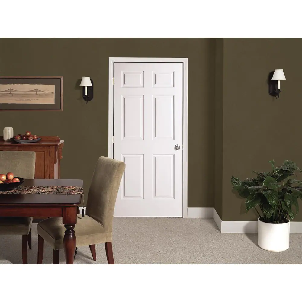 JELD-WEN 36 in. x 80 in. 6 Panel Colonial Primed Textured Molded Composite Interior Door Slab