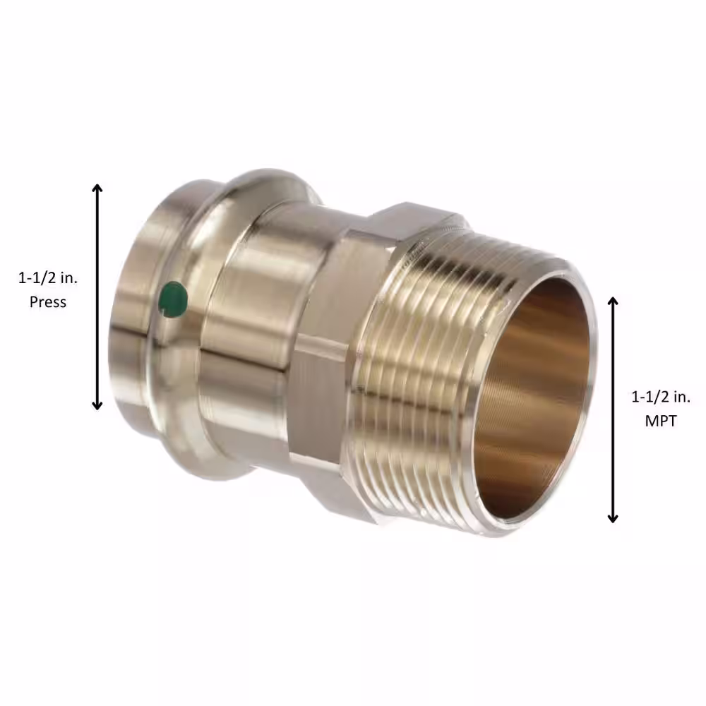 Viega ProPress 1-1/2 in. x 1-1/2 in. MPT Zero Lead Bronze Adapter