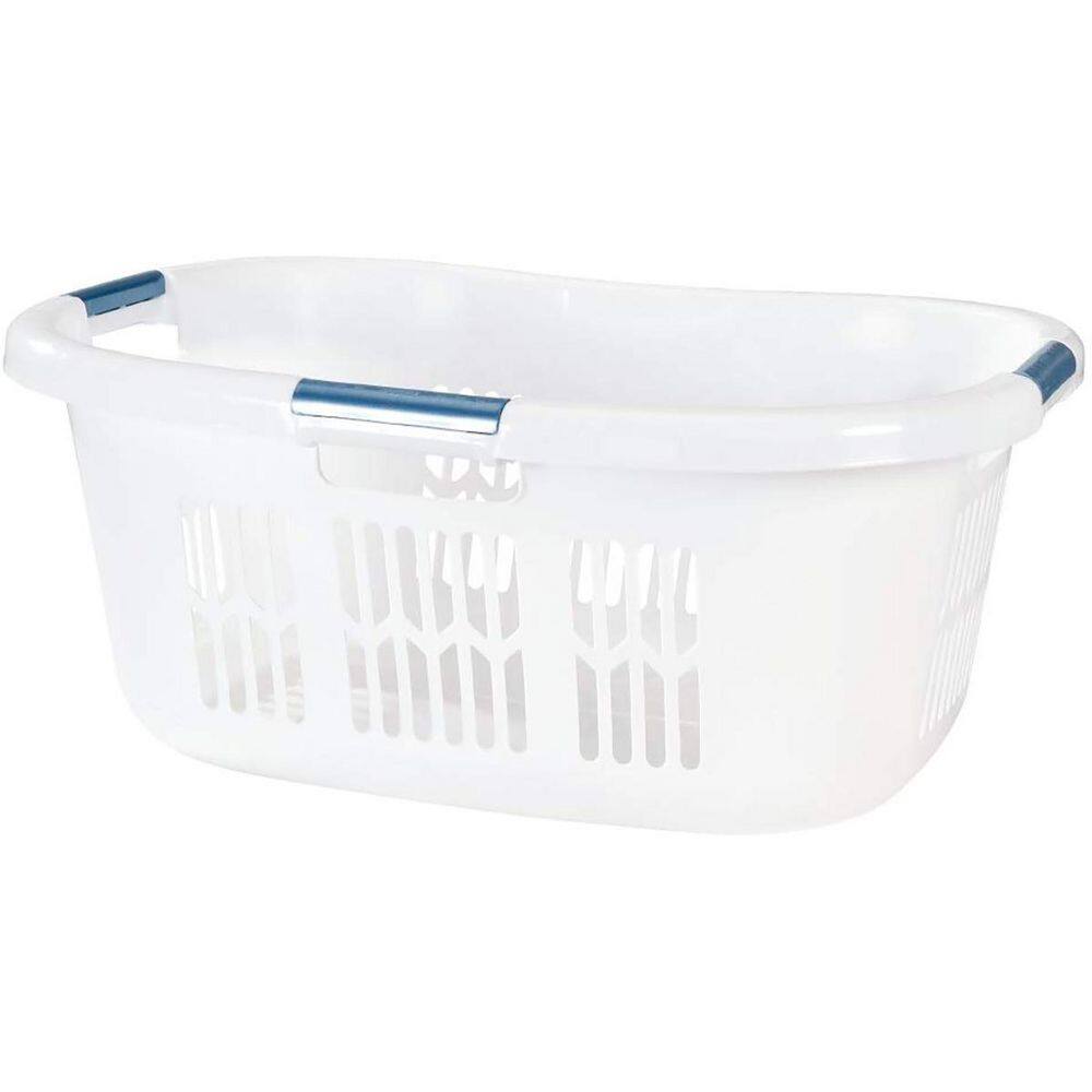 Rubbermaid 2.1 Bushel Small Hip-Hugger Portable Plastic Laundry Basket (2-Pack)