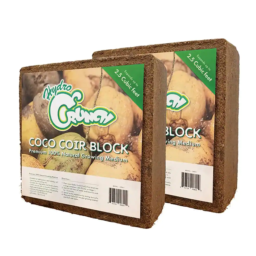 Hydro Crunch 2.5 cu. ft. Coco Coir Block of Soilless Growing Media (2-Pack)