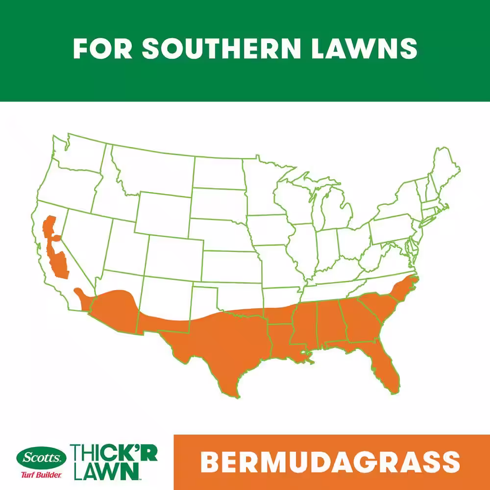 Scotts Turf Builder 12 lbs. 1,200 sq. ft. THICK'R LAWN Grass Seed, Fertilizer, and Soil Improver for Bermudagrass