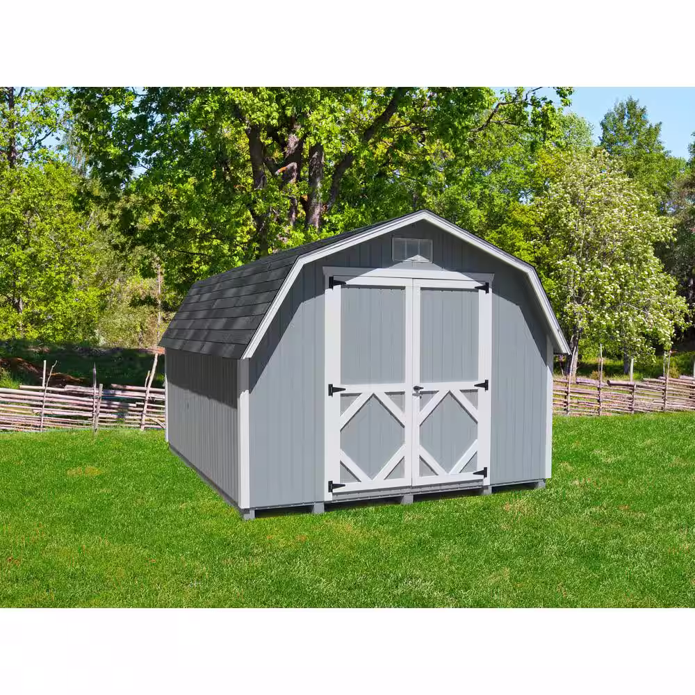 LITTLE COTTAGE CO. Classic Gambrel 10 ft. W x 12 ft. D Wood Shed Precut Kit with 4 ft. Sidewalls without Floor (120 sq. ft.)