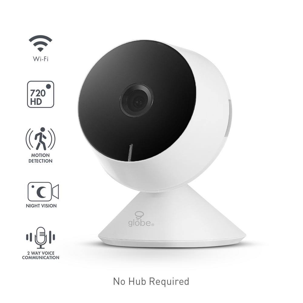 Globe Electric Wi-Fi Smart 720p White Indoor Security Surveillance Camera