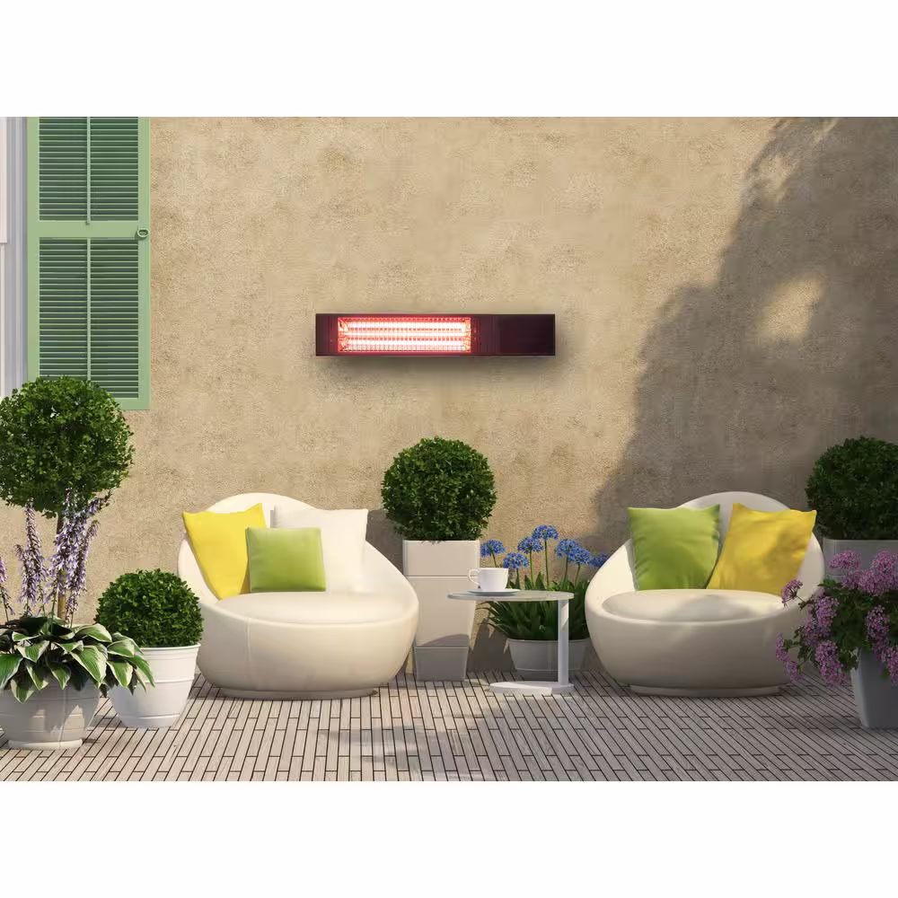 Westinghouse 1500-Watt Infrared Wall-Mounted Electric Outdoor Heater with Gold Tube and Remote Control
