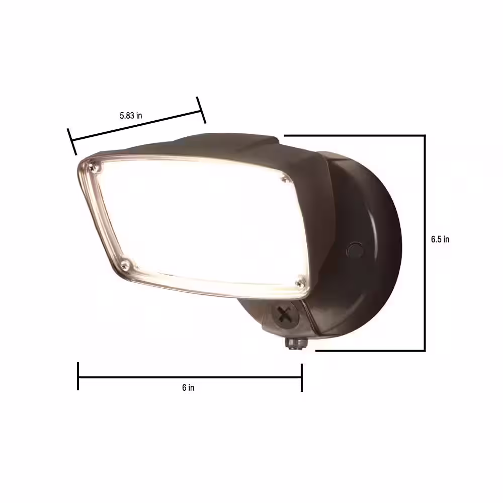 HALO FSL 32-Watt 270Â° Bronze Outdoor Integrated LED Flood Light with Dusk to Dawn