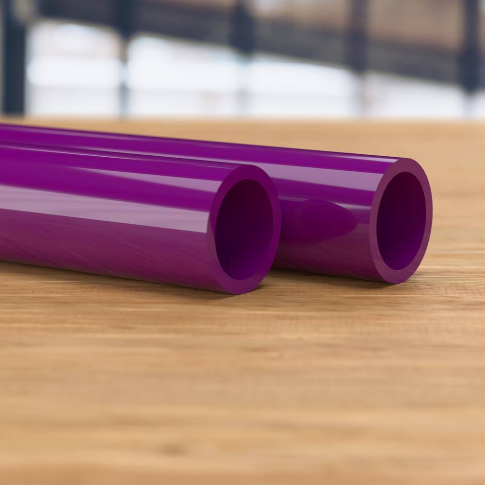 Formufit 1-1/4 in. x 5 ft. Purple Furniture Grade Schedule 40 PVC Pipe (2-Pack)