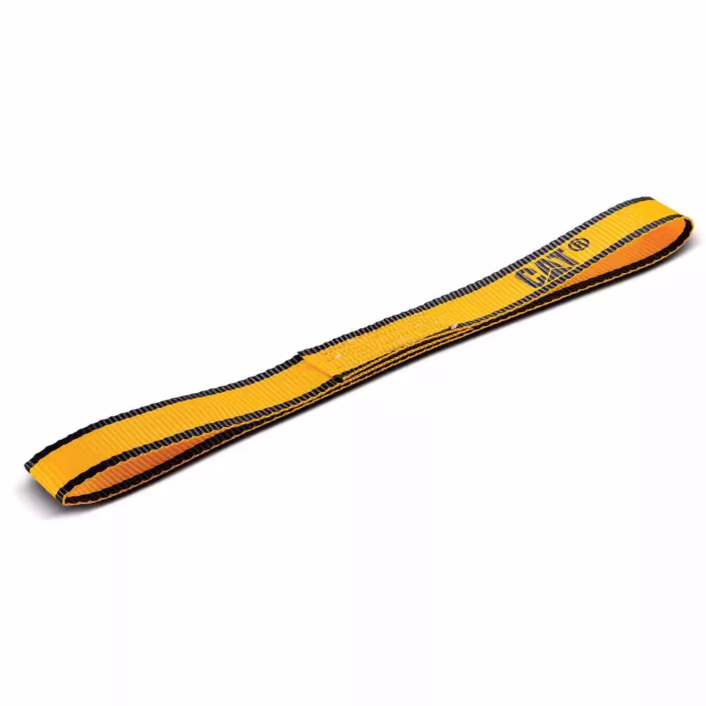 CAT 12 in. x 1 in. 800 lbs. Load Capacity Soft Loop Tie-Down Straps in Yellow (2-Piece)